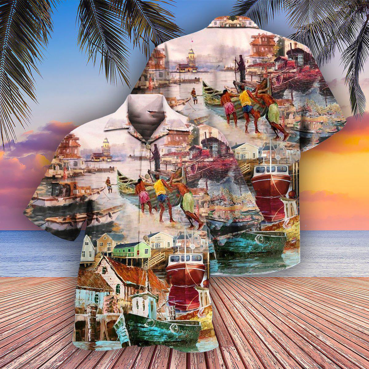 Harbor In The Busy Morning - Hawaiian Shirt - Reefox