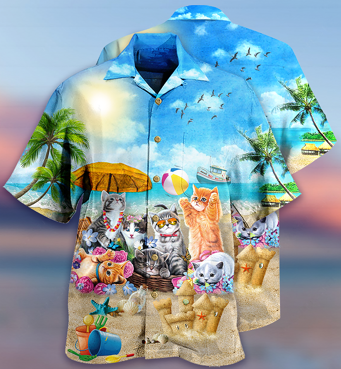 Cat Happy Love Beach Sunshine - Hawaiian Shirt - Reefox