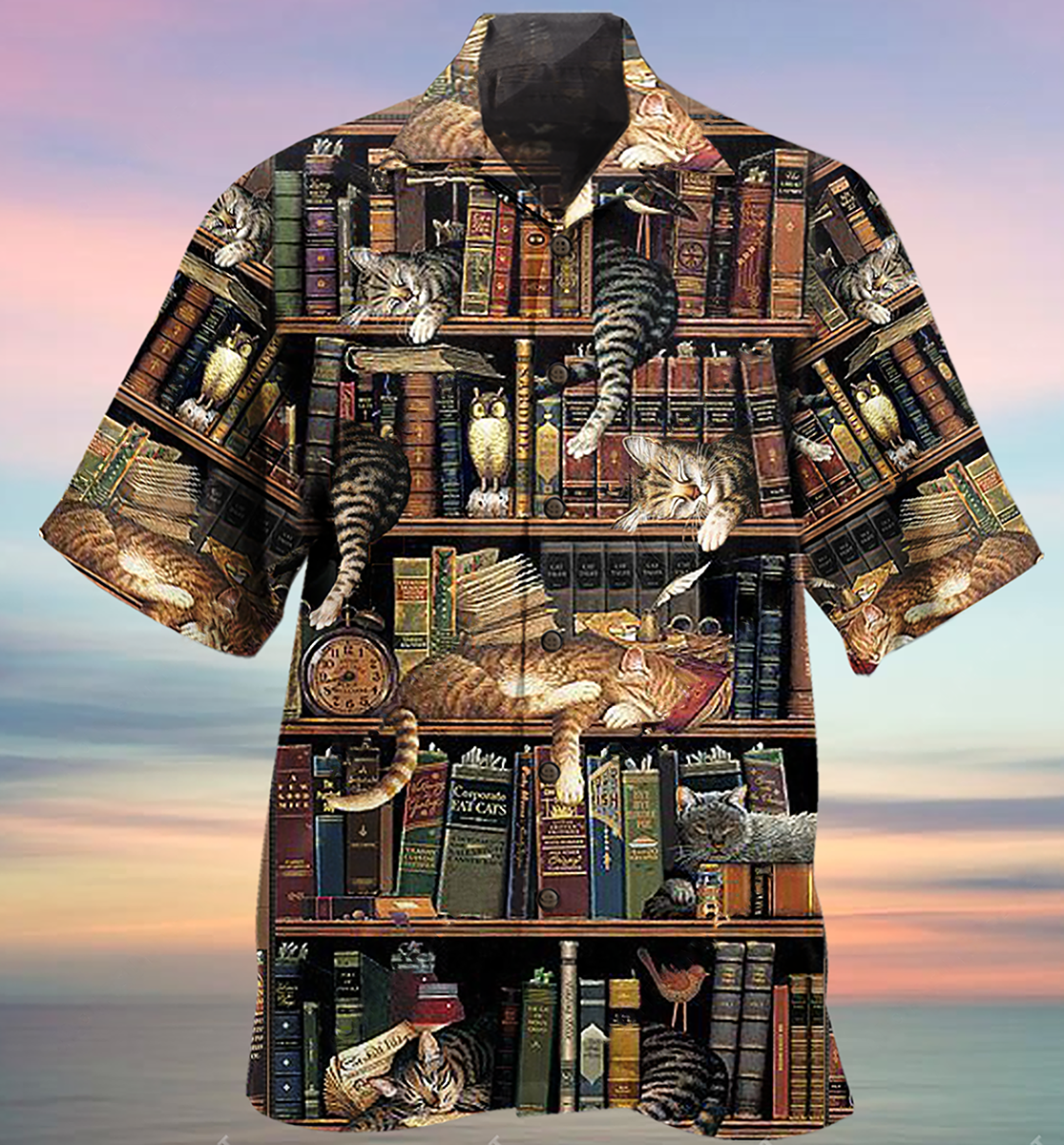 Book And Cat Sleep - Hawaiian Shirt - Reefox