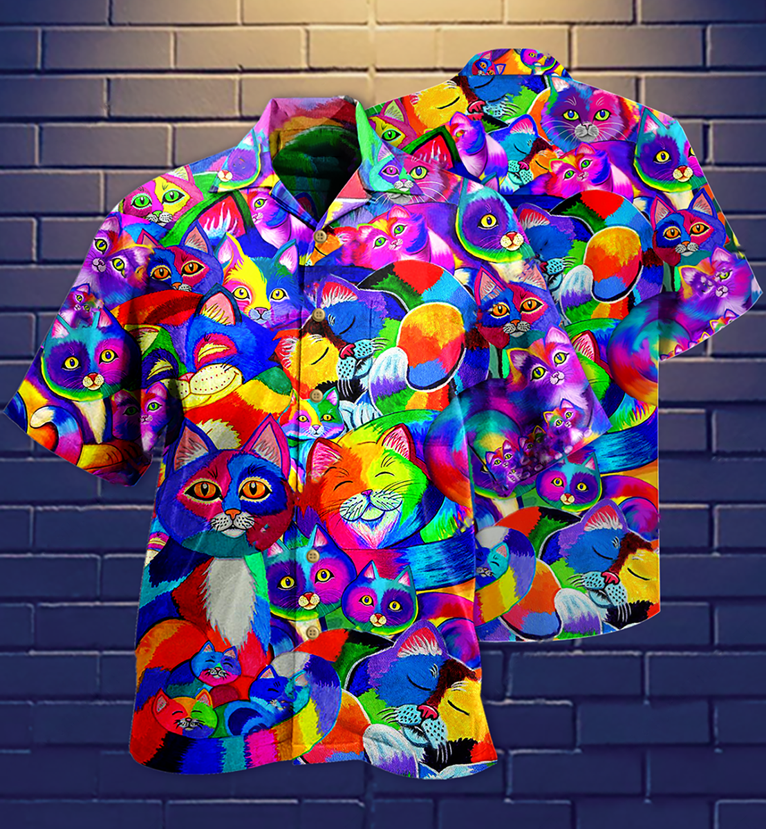Cat Colorful Rainbow - Hawaiian Shirt - Reefox