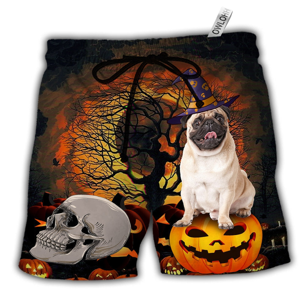 Beach Short / Adults / S Halloween Pug My Lovely Dog - Beach Short Reefox - Owls Matrix LTD