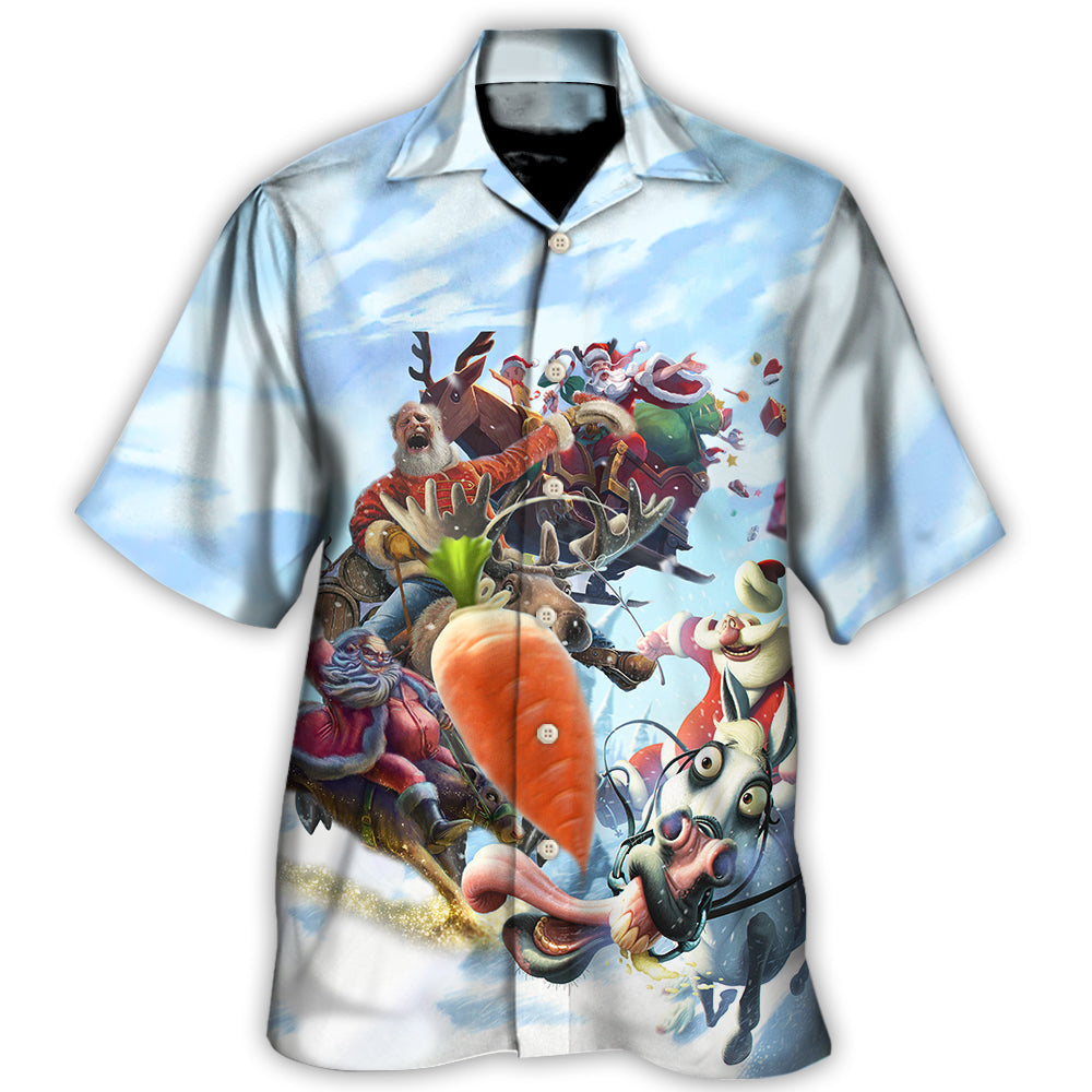 Hawaiian Shirt / Adults / S Christmas Santa Happy Funny Christmas - Hawaiian Shirt - Reefox
