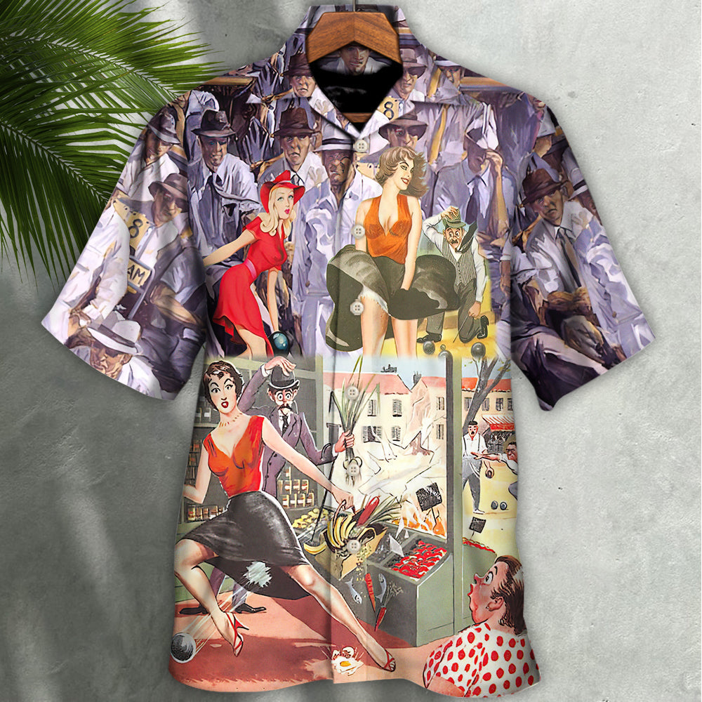Lawn Bowling Oop! Look Girl And Lawn Bowling - Hawaiian Shirt - Reefox