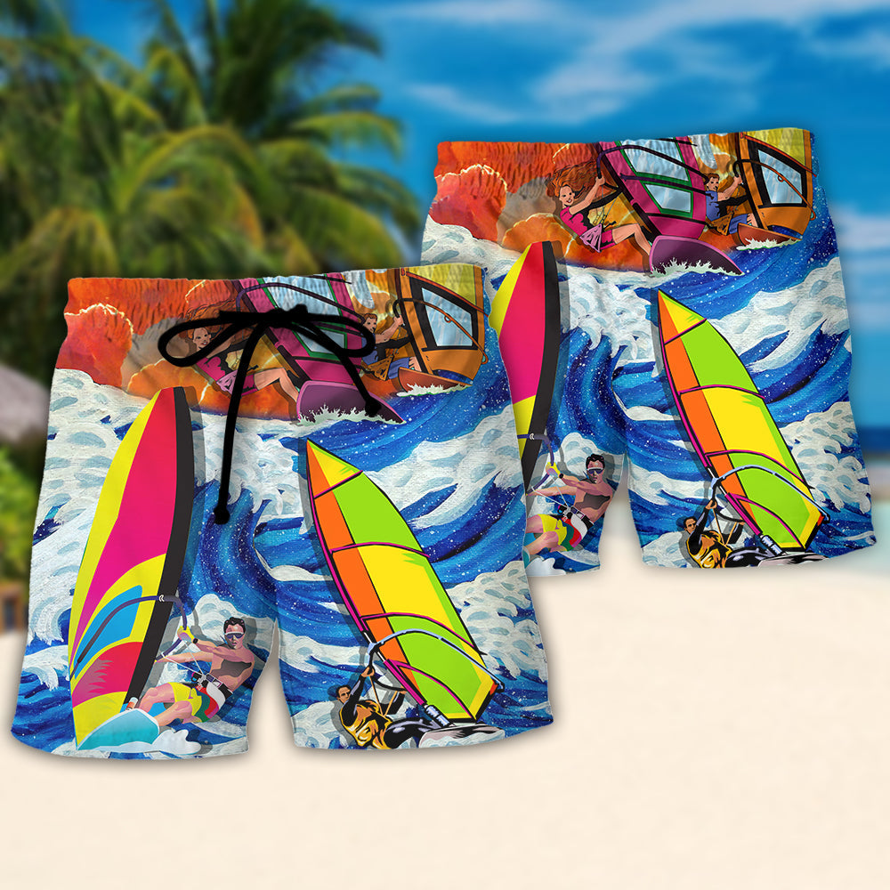 Windsurfing Life Begins At 25 Knots Lovers Windsurfing - Beach Short Reefox