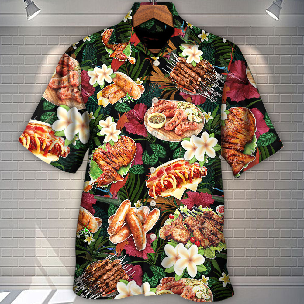 Barbecue Funny I Want A Hot Body But I Also Want BBQ - Hawaiian Shirt