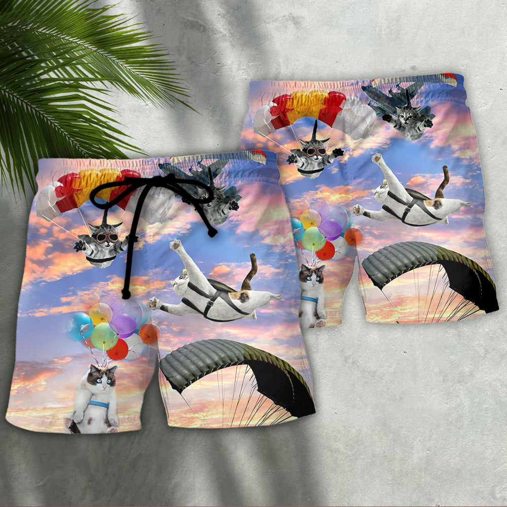 Parasailing A Good Pilot Is A Cat Pilot - Beach Short Reefox