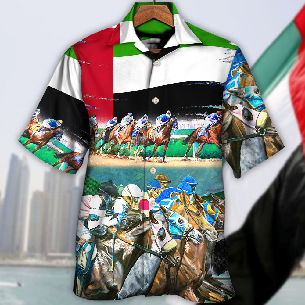 Horse UAE Flag Horse Racing Amazing Seat Lover - Hawaiian Shirt - Reefox