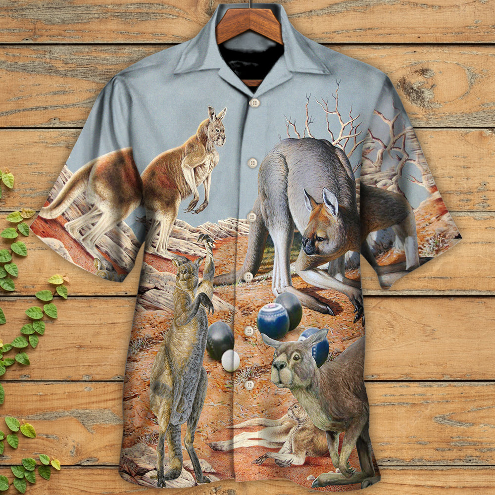 Lawn Bowling Kangaroo With Lawn Bowling - Hawaiian Shirt - Reefox