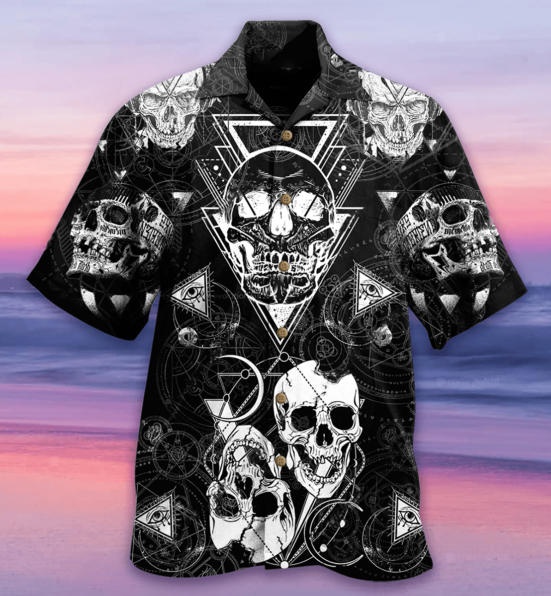 Skull Love Black - Hawaiian Shirt - Reefox