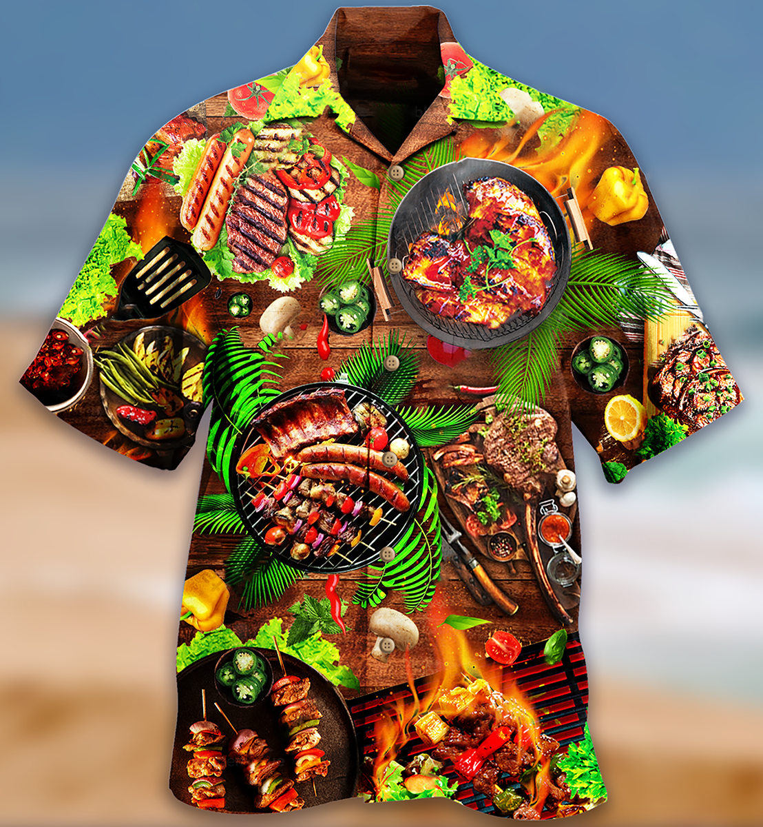 Food Love Fresh BBQ - Hawaiian Shirt - Reefox