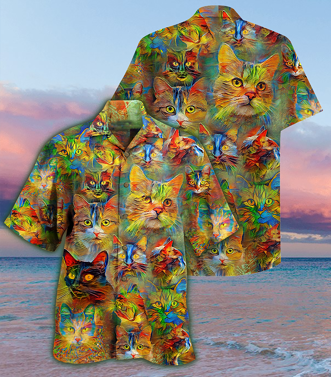 Cat Beautiful Colorfull - Hawaiian Shirt - Reefox
