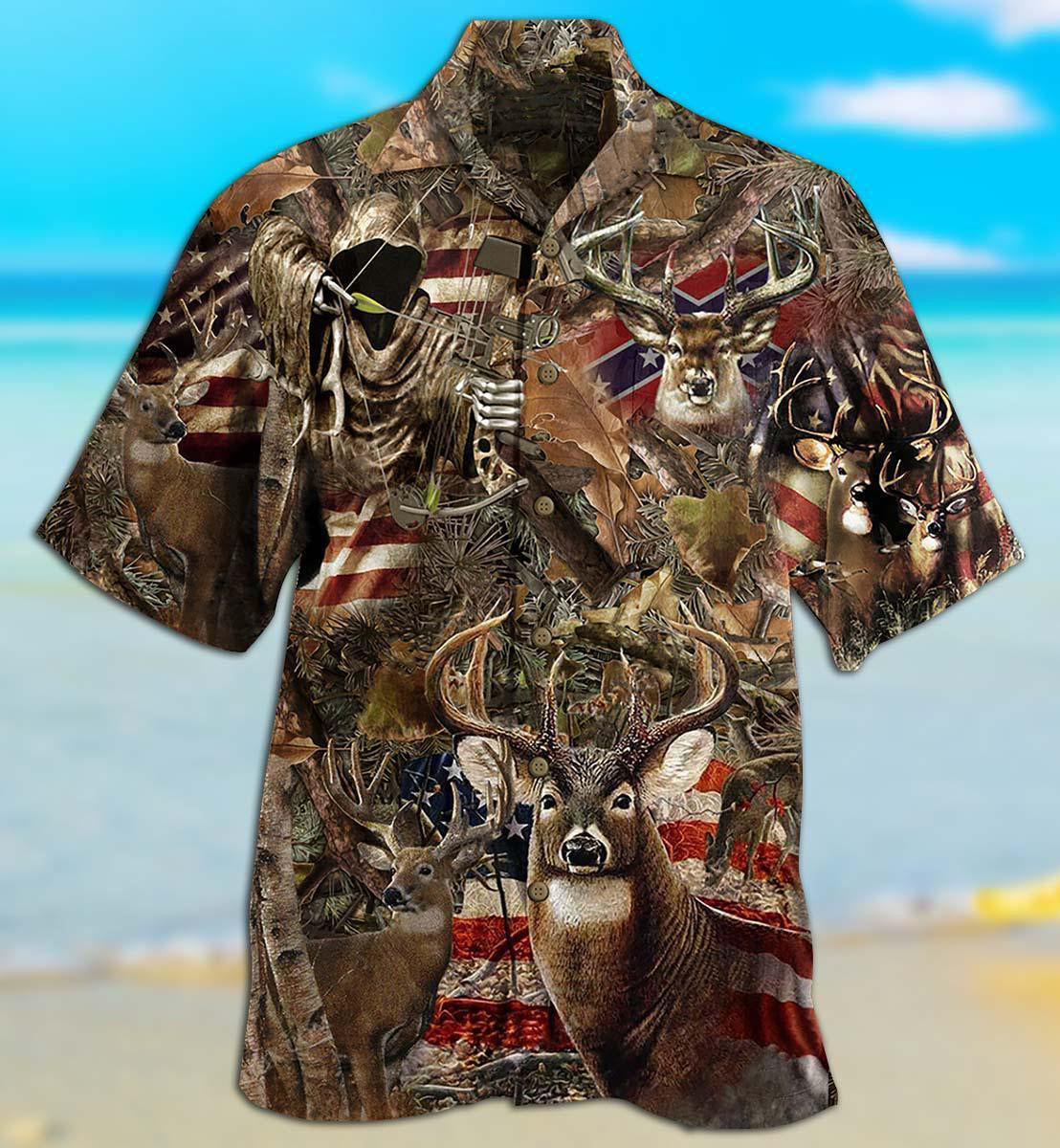Hunting Deer Loves Forest America - Hawaiian Shirt - Reefox