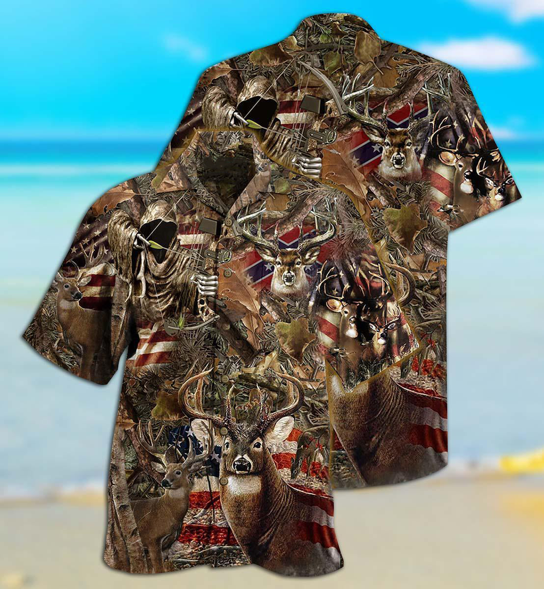 Hunting Deer Loves Forest America - Hawaiian Shirt - Reefox