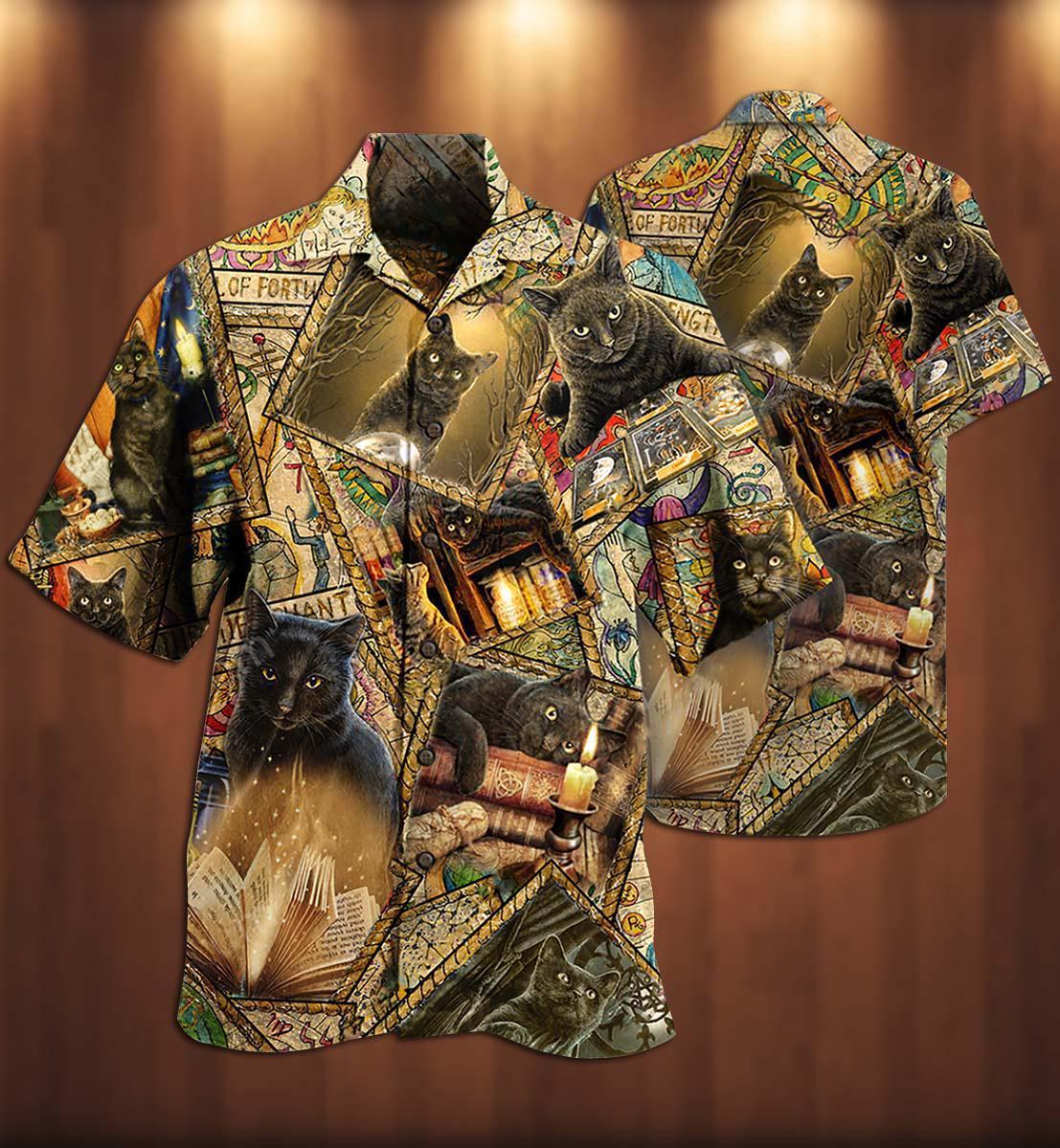 Cat Love Books Magic - Hawaiian Shirt - Reefox