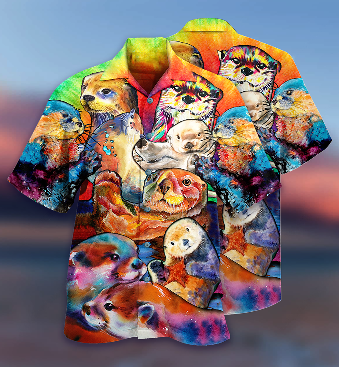 Otter Lovely Cute Animals - Hawaiian Shirt - Reefox