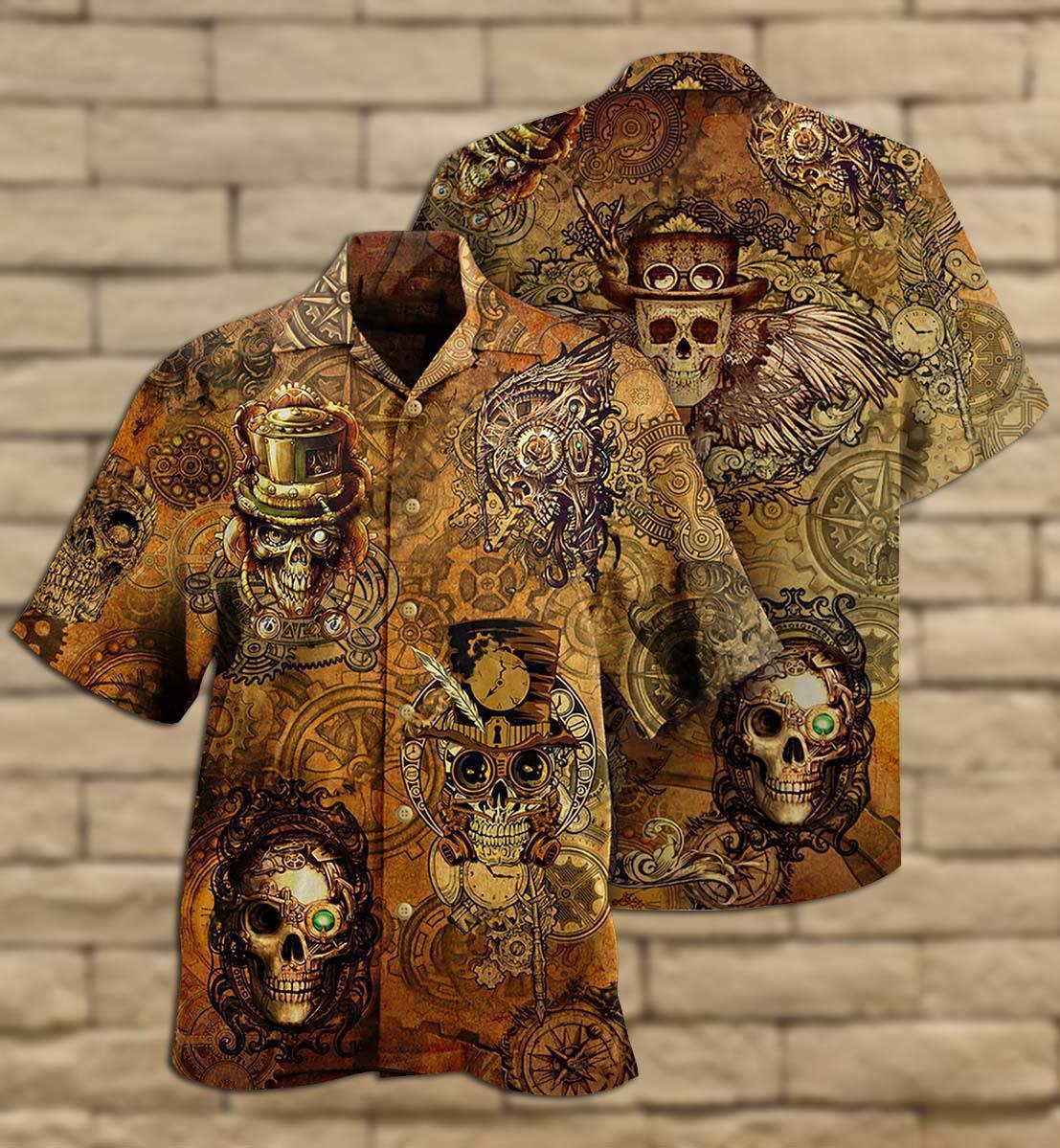 Skull Pirates Retro Style - Hawaiian Shirt - Reefox