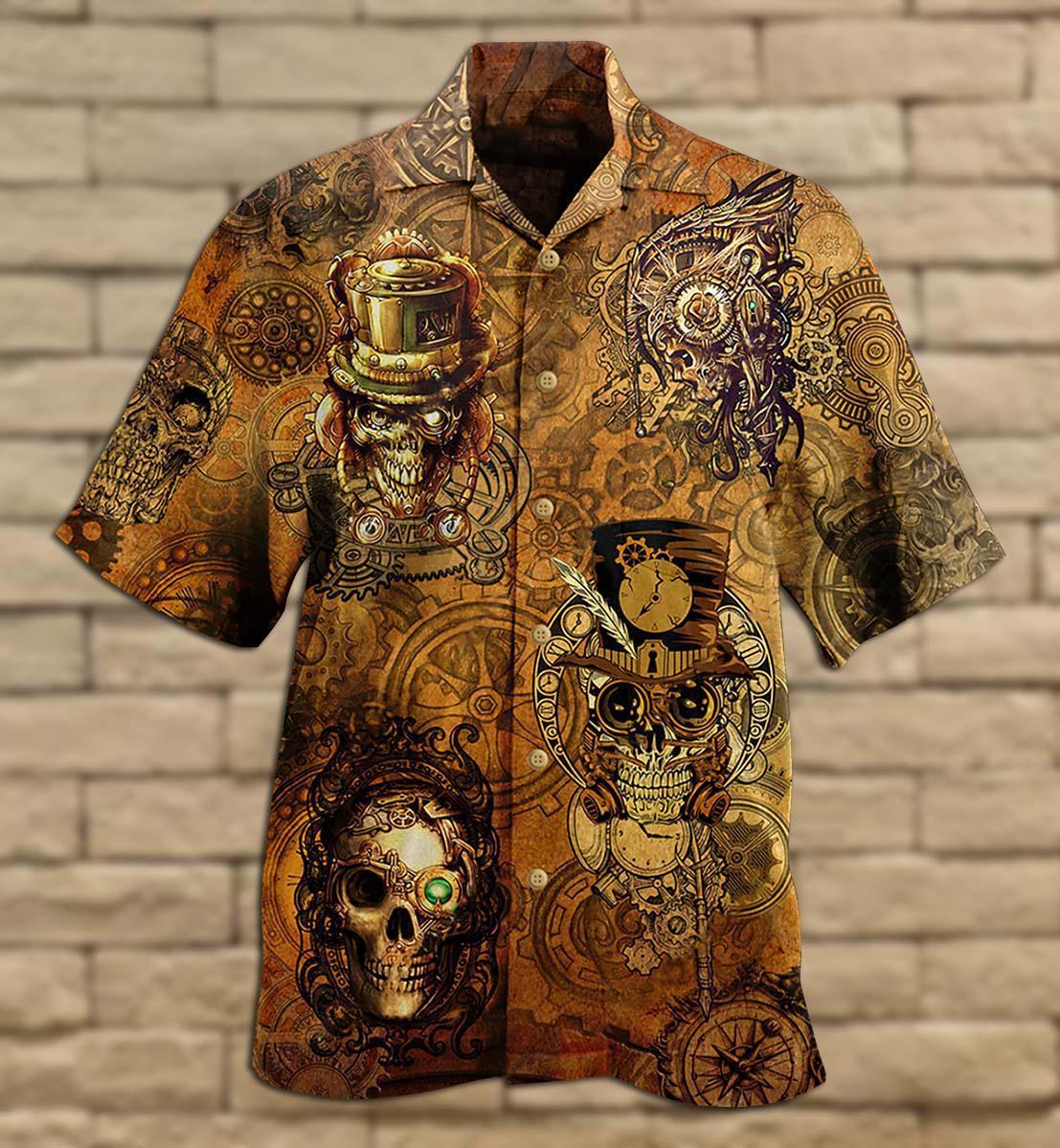 Skull Pirates Retro Style - Hawaiian Shirt - Reefox