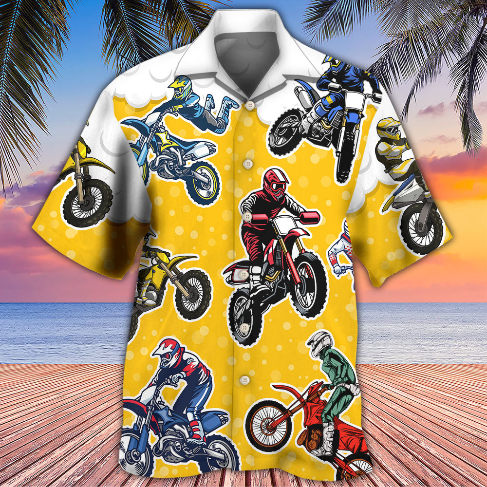 Beer I Like Beer And Motocross Style- Hawaiian Shirt - Reefox