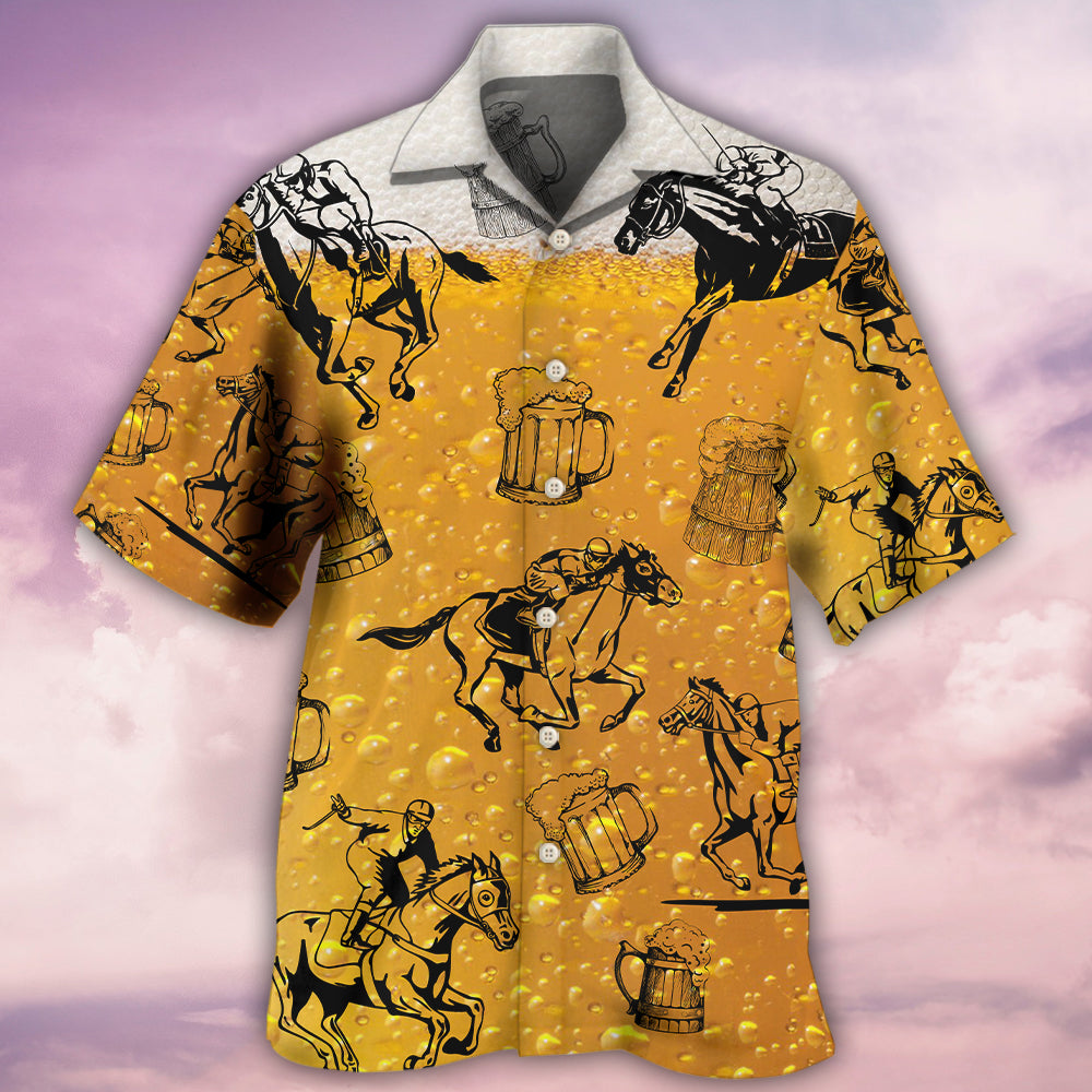 Horse Racing And Beer - Hawaiian Shirt - Reefox
