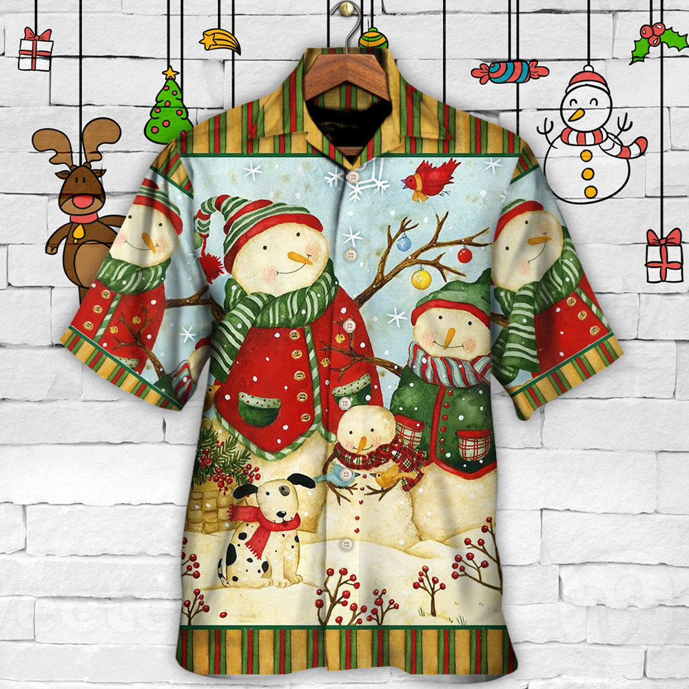 Christmas Cutie Snowman Happy Xmas - Hawaiian Shirt - Reefox