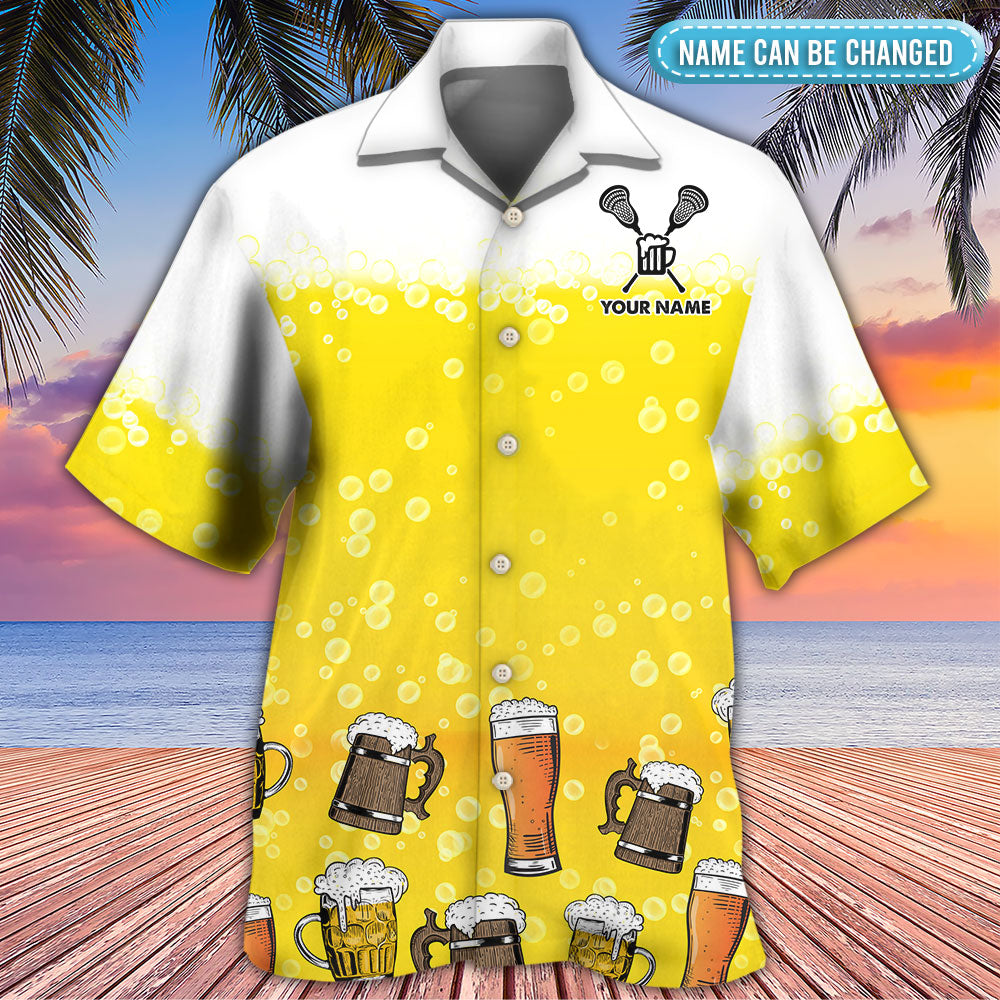 Beer I Like Beer My Lacrosse And Maybe 3 People Personalized - Hawaiian Shirt - Reefox