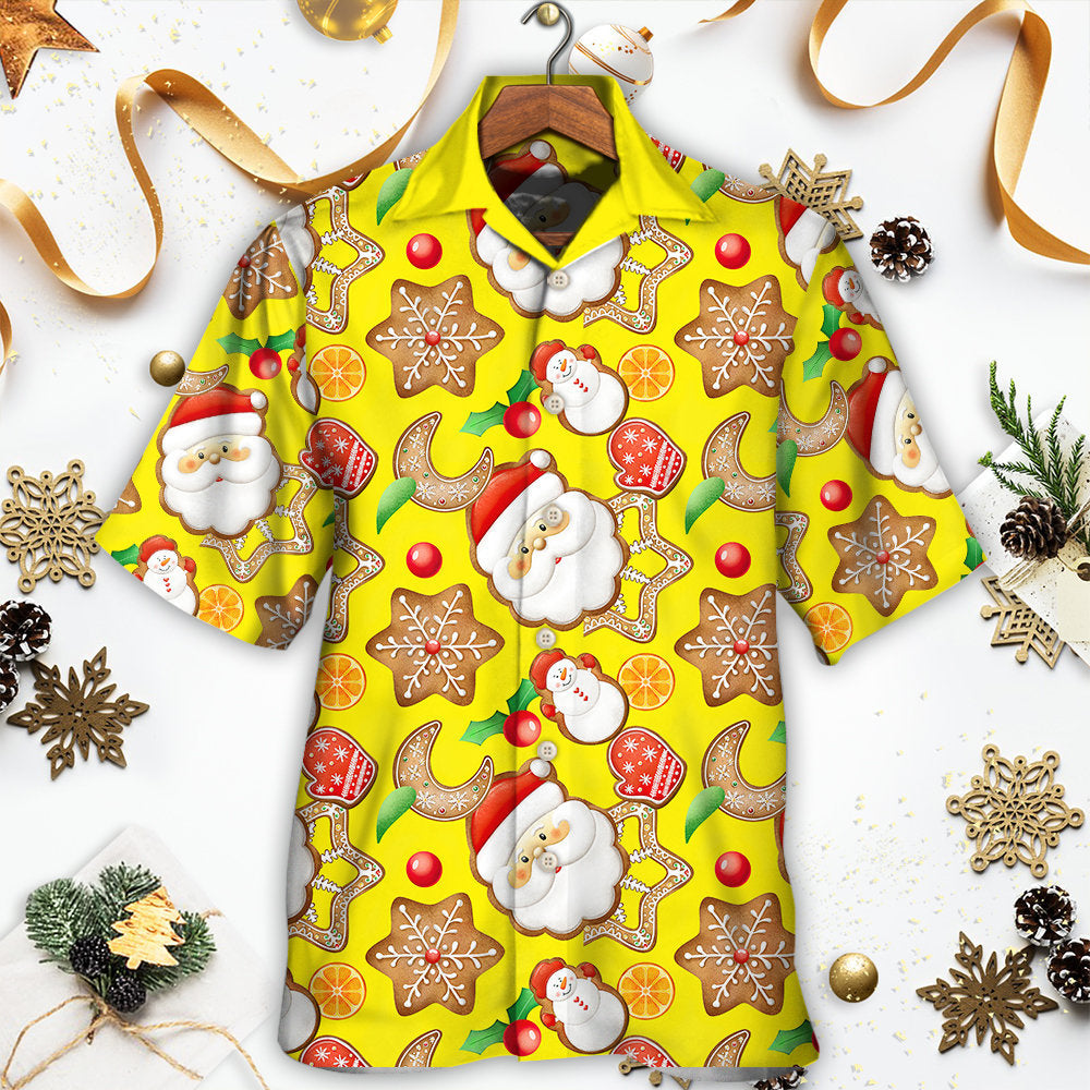 Christmas Santa Snowman Gingerbread And Sweets - Hawaiian Shirt - Reefox