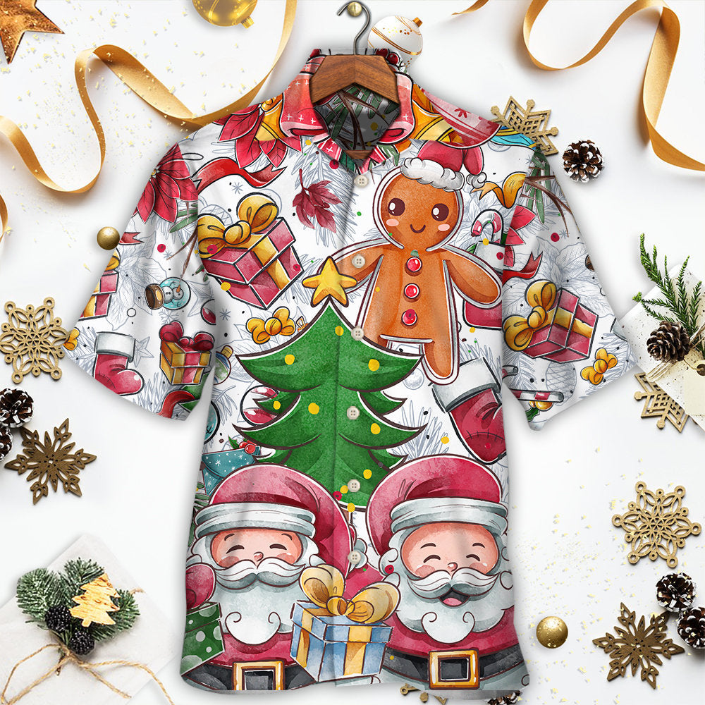 Christmas Santa Cutie Winter Snowman Gingerbread - Hawaiian Shirt - Reefox