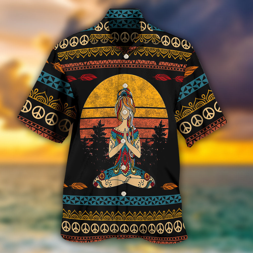 Yoga I'm Mostly Peace Love And Light A Little Go F Yourself For Woman - Hawaiian Shirt - Reefox
