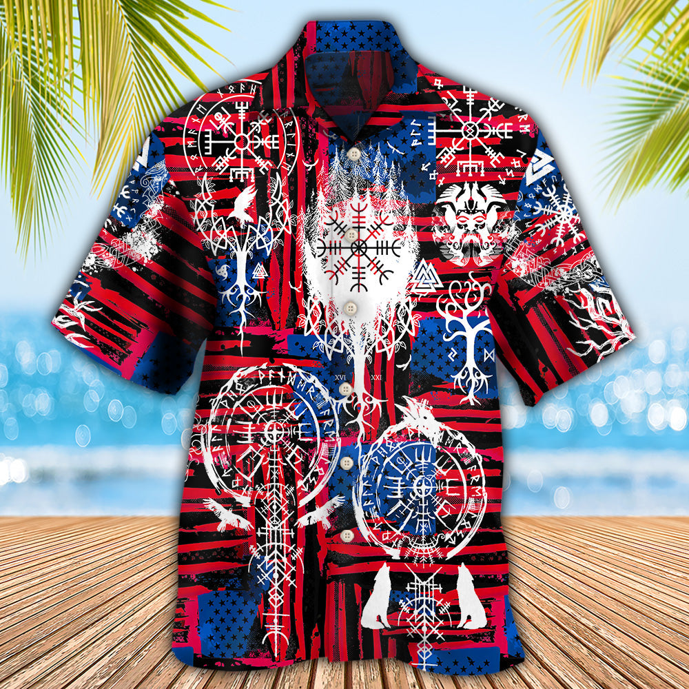 Viking Independence Day Compass Vegvisir - Hawaiian Shirt - Reefox