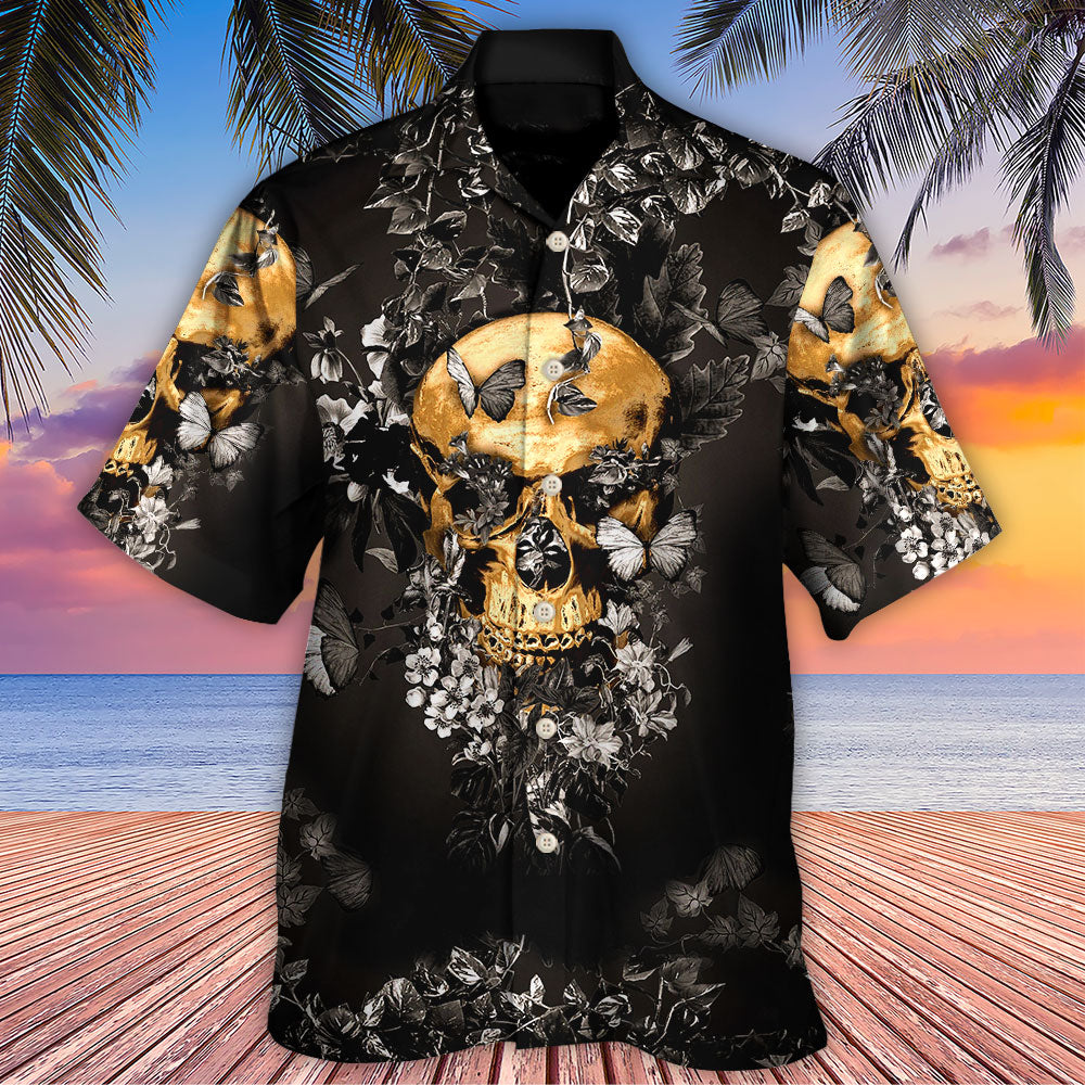Skull Flowers Grow Out Of Dark Moments - Hawaiian Shirt - Reefox