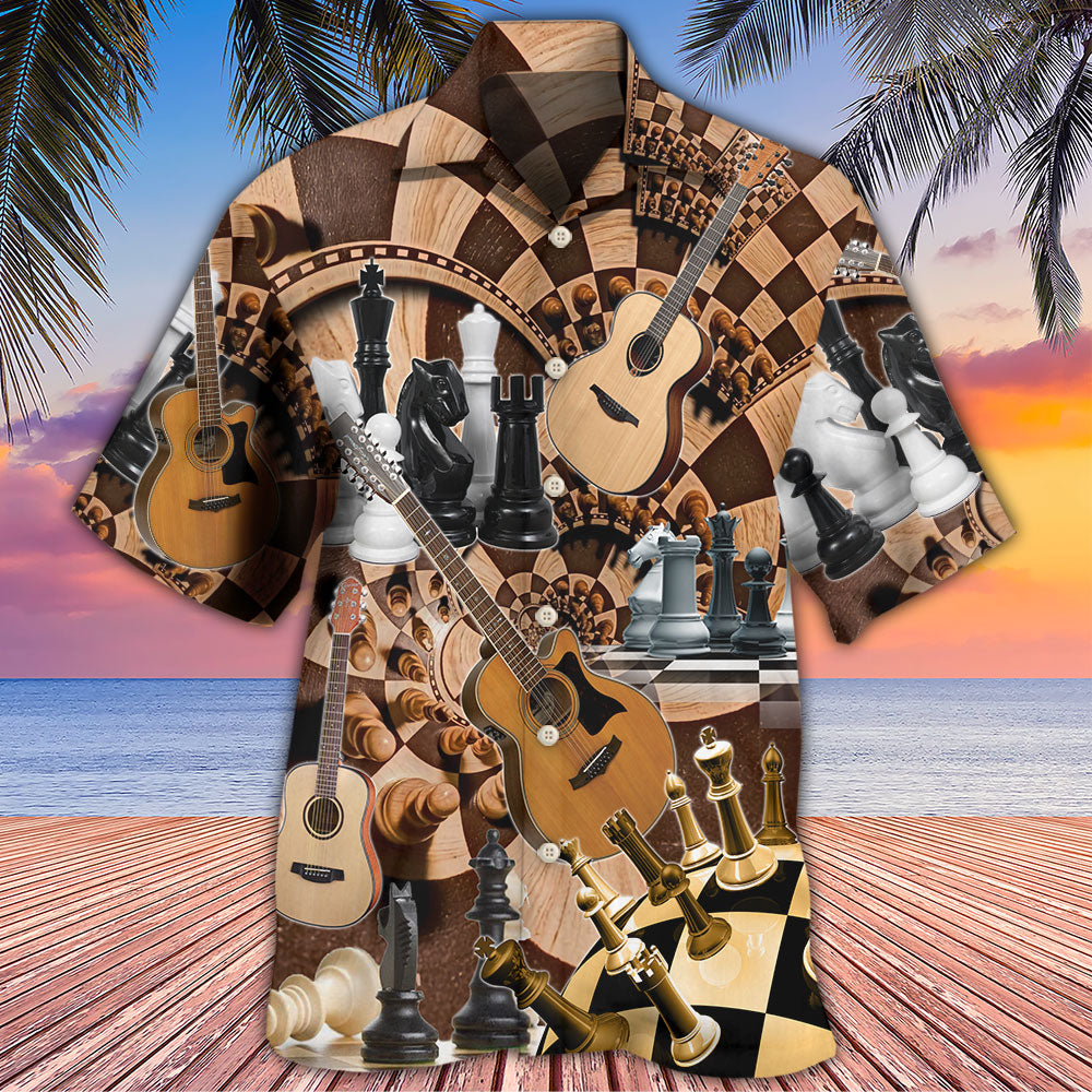 Chess I Like Chess And Guitars - Hawaiian Shirt - Reefox