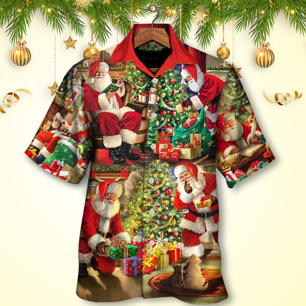 Christmas Santa Claus Story Gift For Xmas Painting Style - Hawaiian Shirt - Reefox