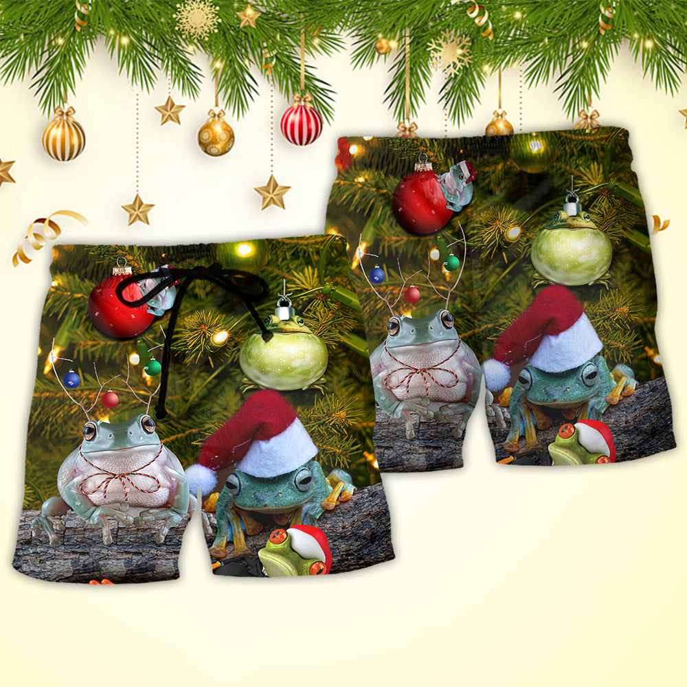Christmas Frog Merry Christmas Bauble - Beach Short Reefox - Owls Matrix LTD