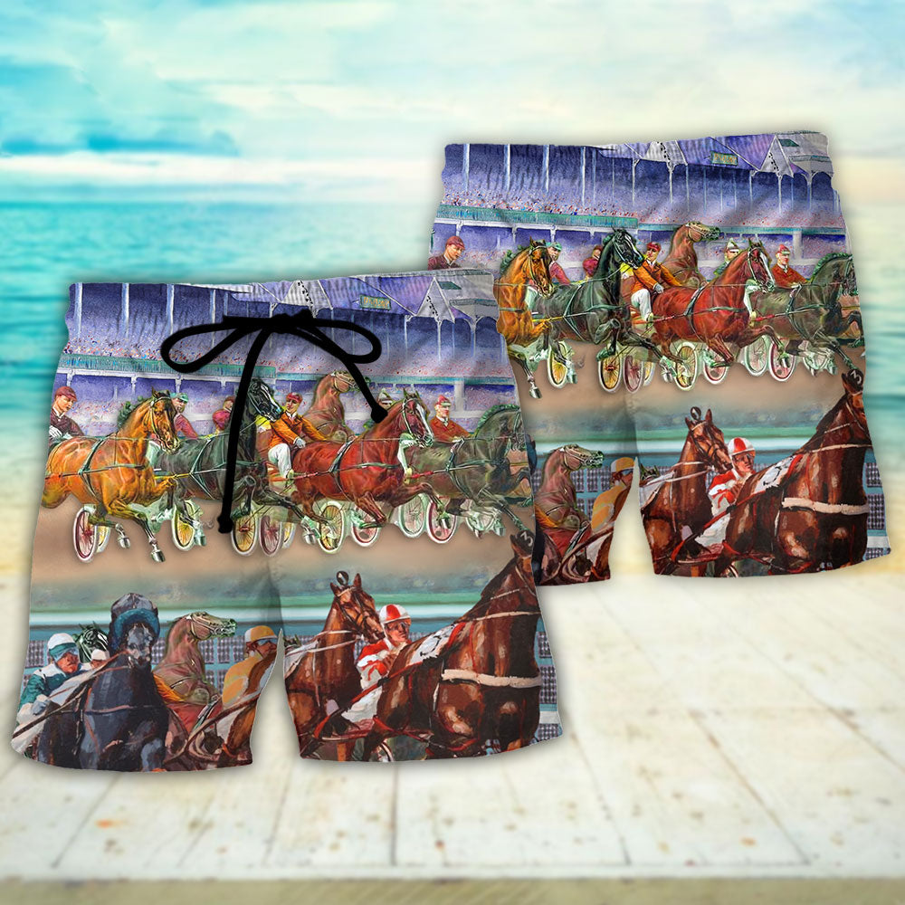 Harness Racing Horse Racing Horse Lover Amazing - Beach Short Reefox - Owls Matrix LTD
