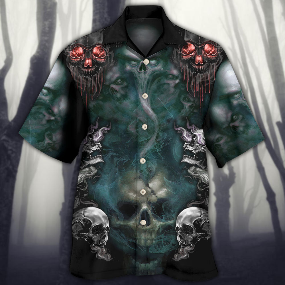 Skull Serial Killer Documentaries And Chill - Hawaiian Shirt - Reefox