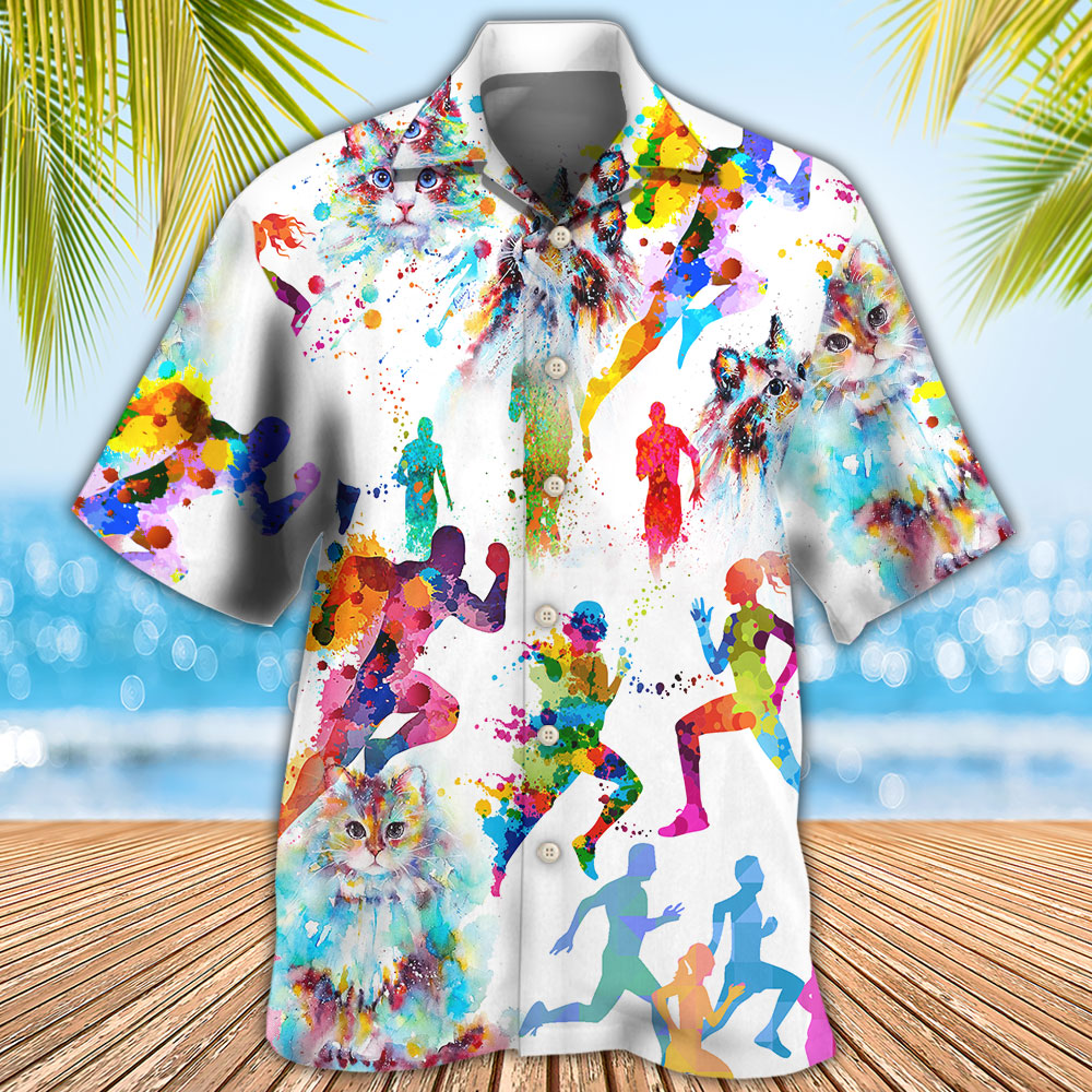 Cat I Like Cat And Running - Hawaiian Shirt - Reefox