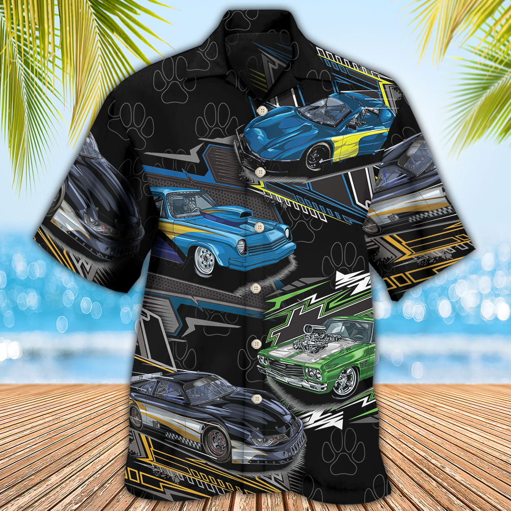 Racing Dog I Like Dog And Drag Racing - Hawaiian Shirt - Reefox