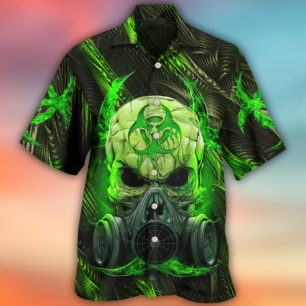 Skull Mask Green Lighting - Hawaiian Shirt - Reefox