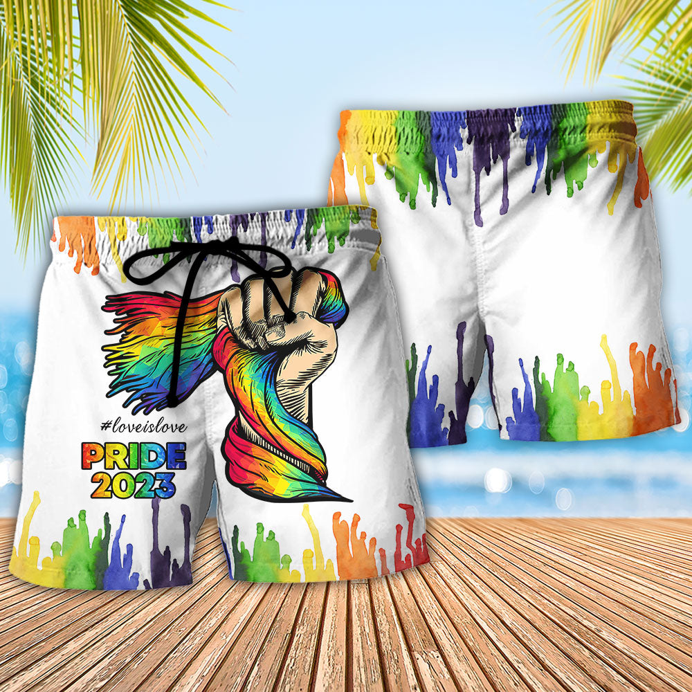 LGBT Pride Love Is Love 2023 - Beach Short Reefox - Owls Matrix LTD