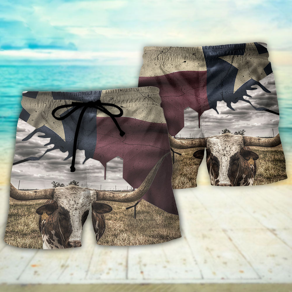 Texas Peace Life Cows Style - Beach Short Reefox - Owls Matrix LTD