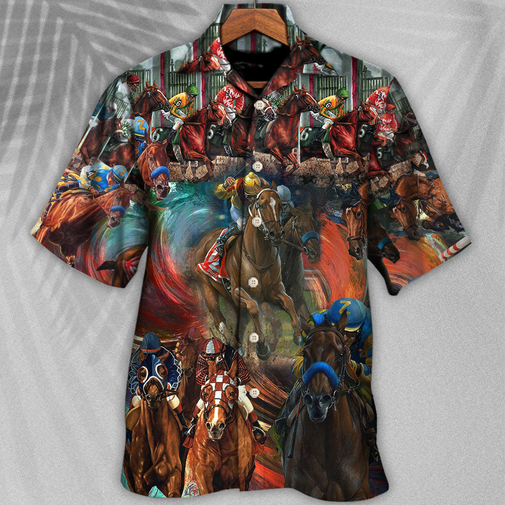 Horse Racing Colorful - Hawaiian Shirt - Reefox