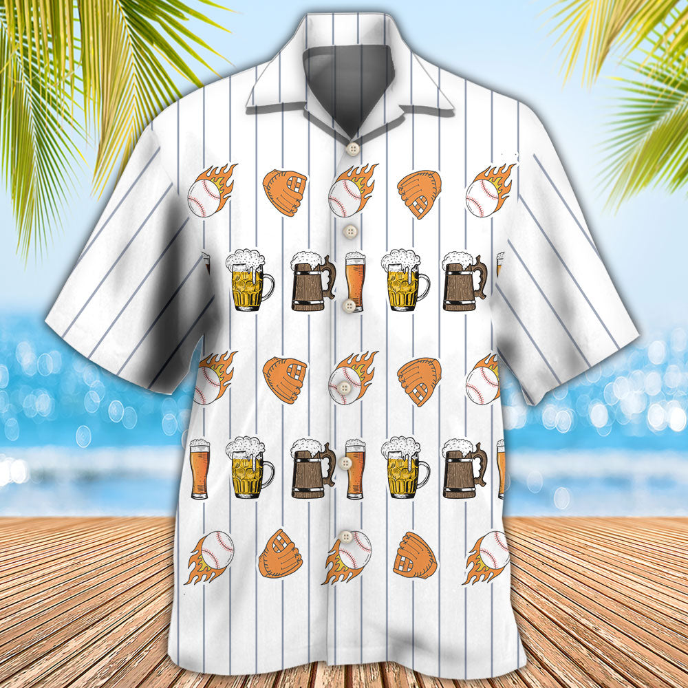 Beer I Like Beer And Baseball And Maybe 3 People - Hawaiian Shirt - Reefox