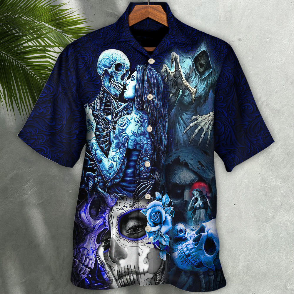 Skull Death Love In Heart - Hawaiian Shirt - Reefox