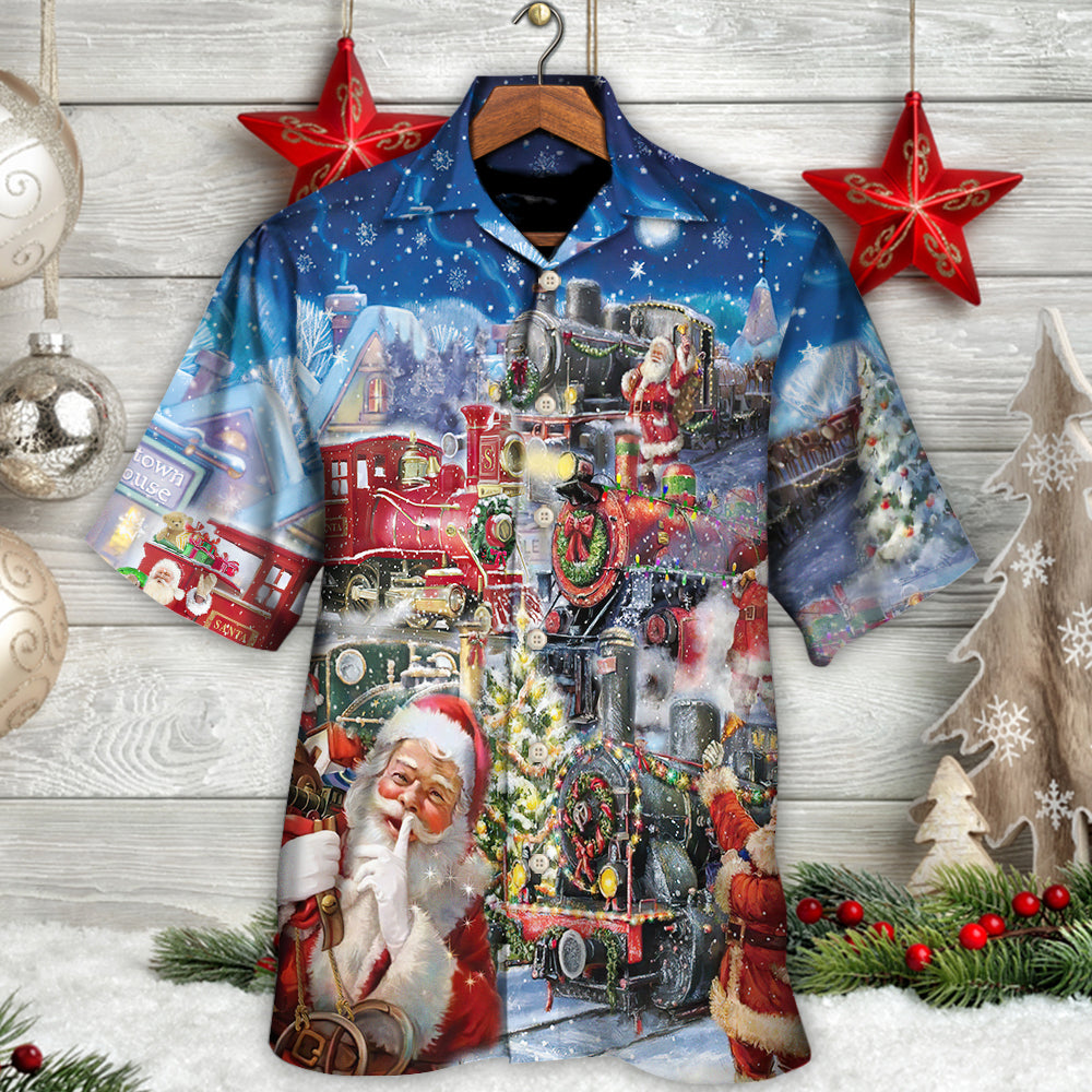 Christmas Santa's Express Train - Hawaiian Shirt - Reefox