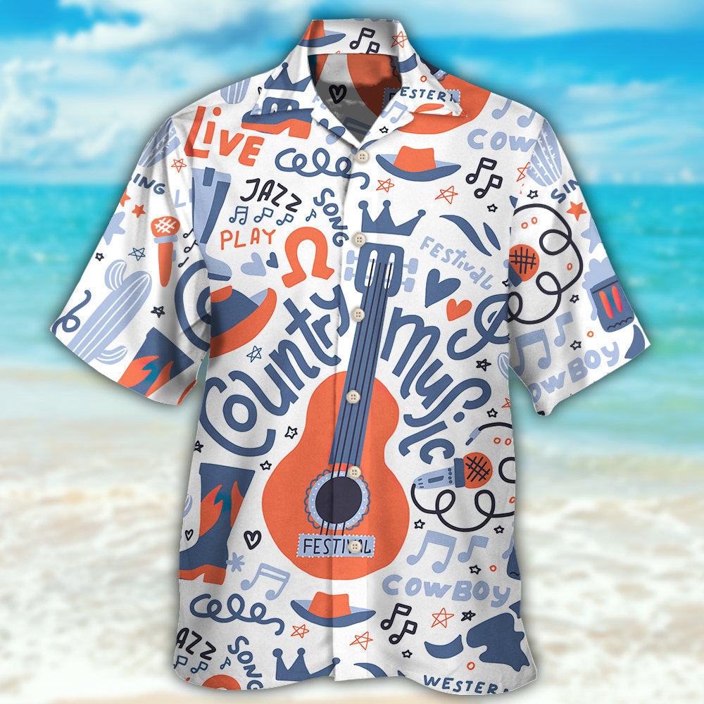 Guitar Country Music Festival Elements - Hawaiian Shirt - Reefox