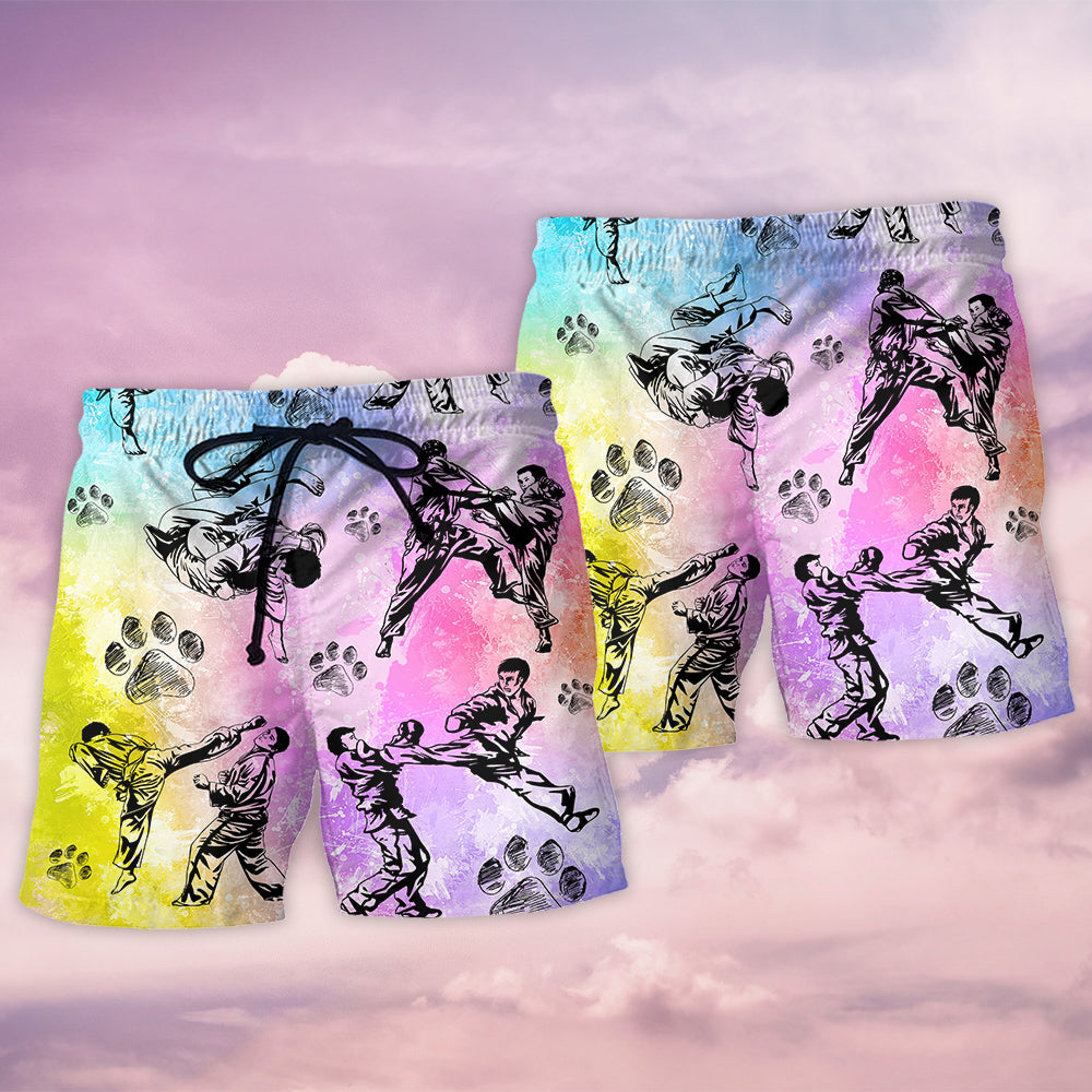 Karate And Dogs I Like - Beach Short Reefox - Owls Matrix LTD