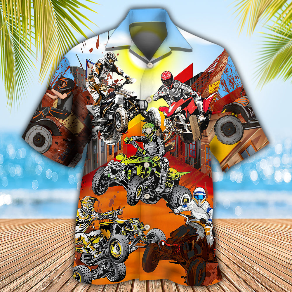 ATV Quad Riding Hard - Hawaiian Shirt - Reefox