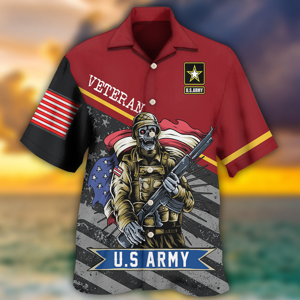 Veteran U.S Army I Am A Grumpy Veteran - Hawaiian Shirt - Reefox