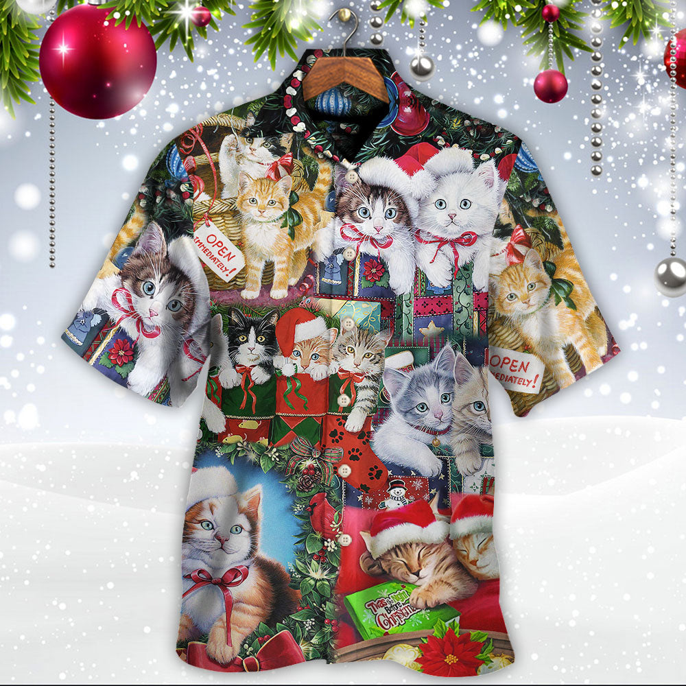 Cat Christmas Tree Merry Xmas - Hawaiian Shirt - Reefox