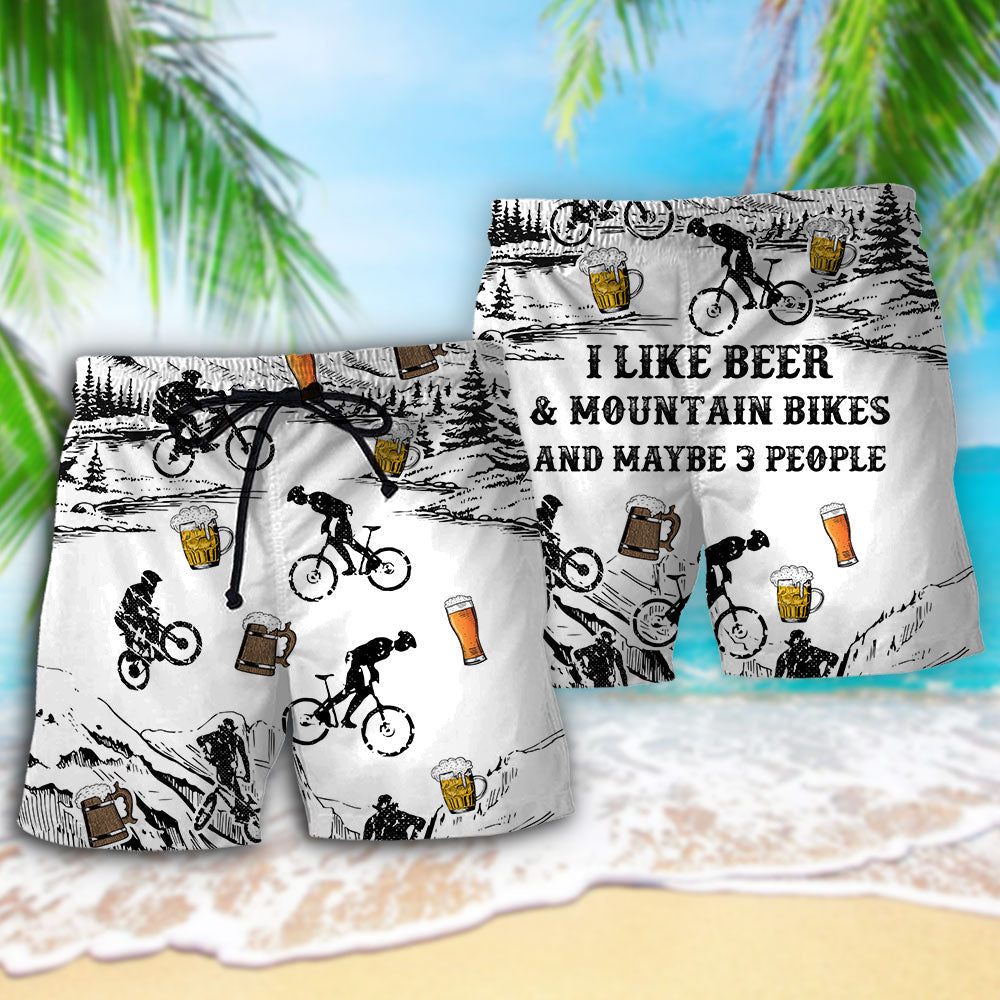 Beer I Like Beer And Moutain Bikes - Beach Short Reefox - Owls Matrix LTD